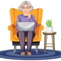 old woman on a laptop old woman on a laptop